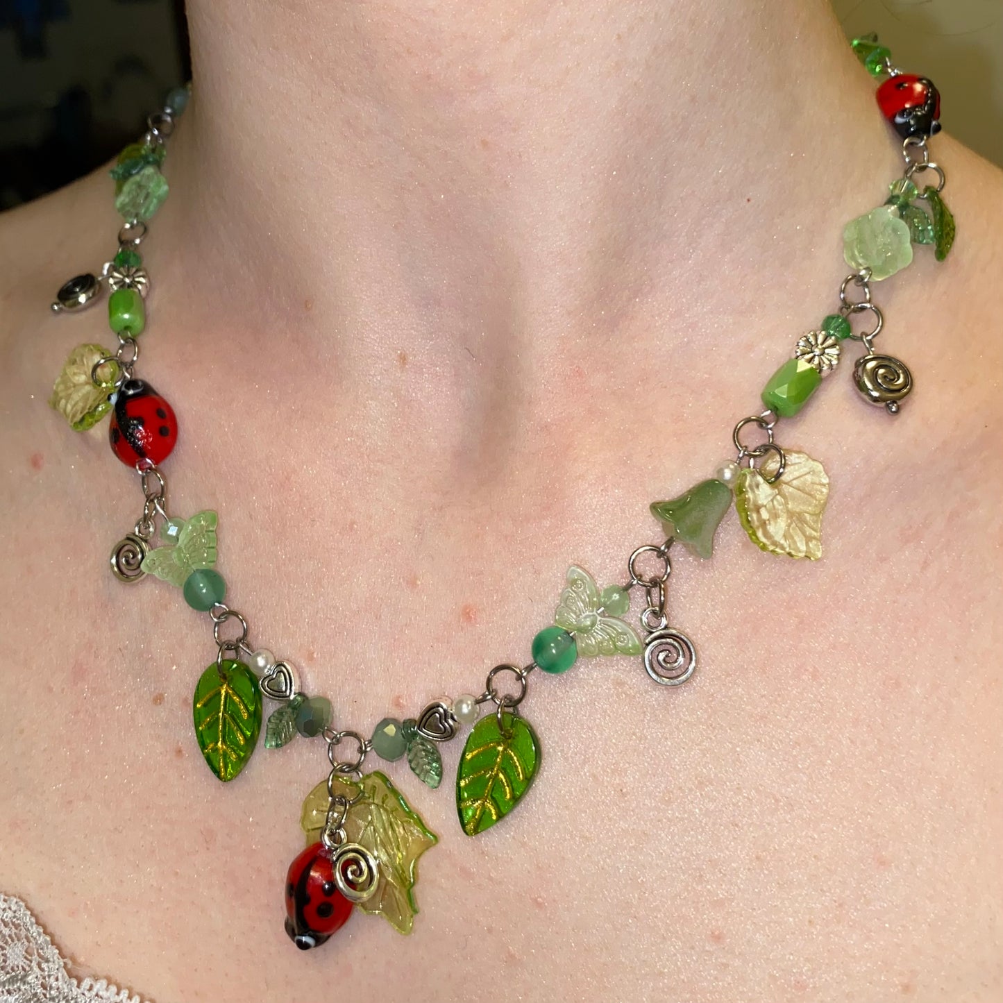 ladybug swirl necklace