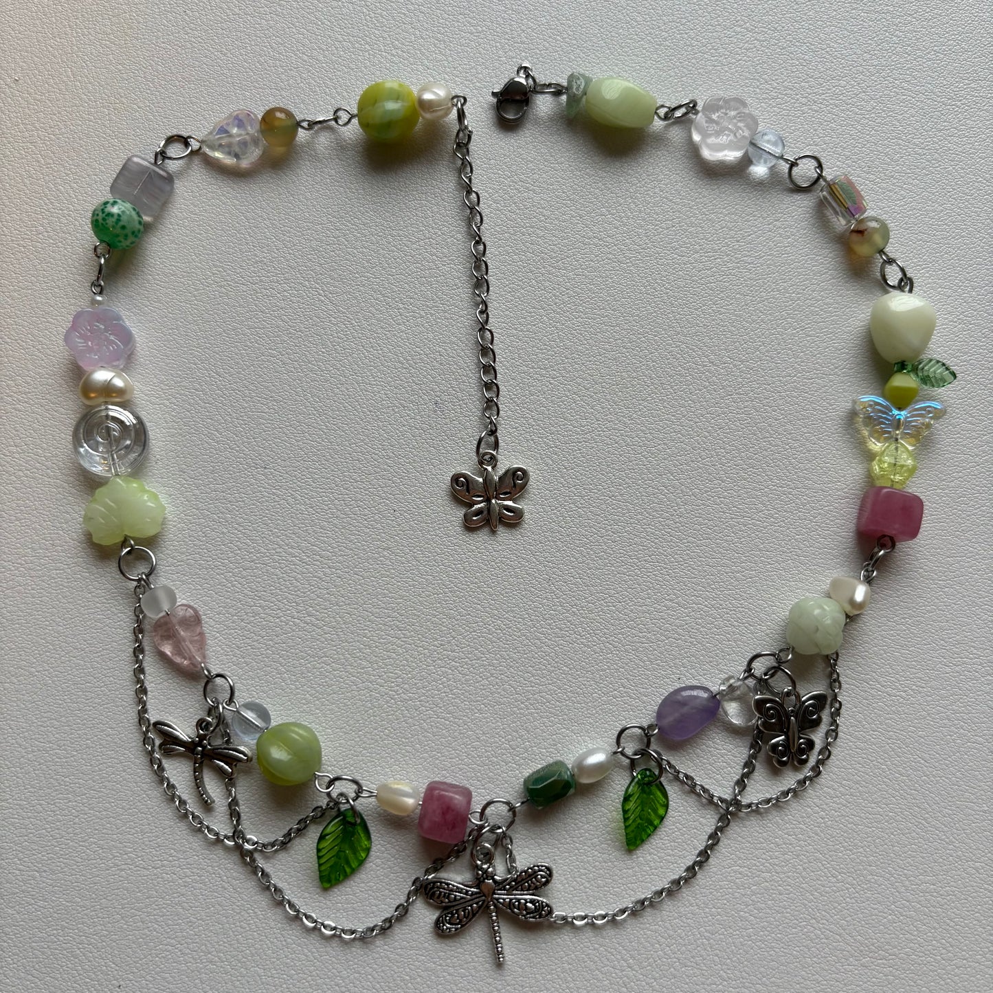 pink dragonfly necklace