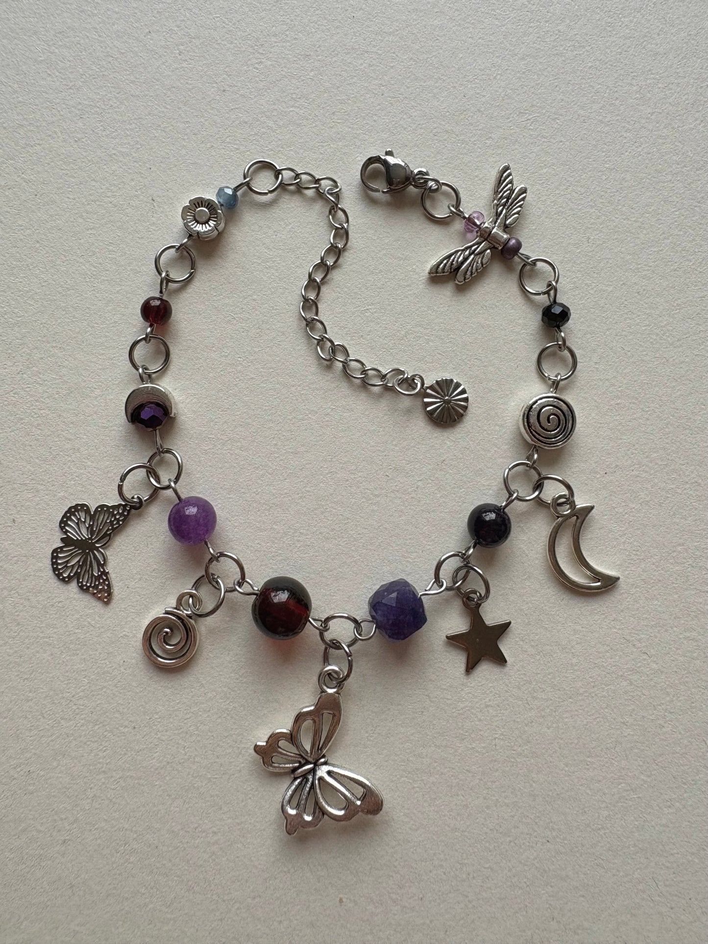 leather and lace bracelet (MTO)