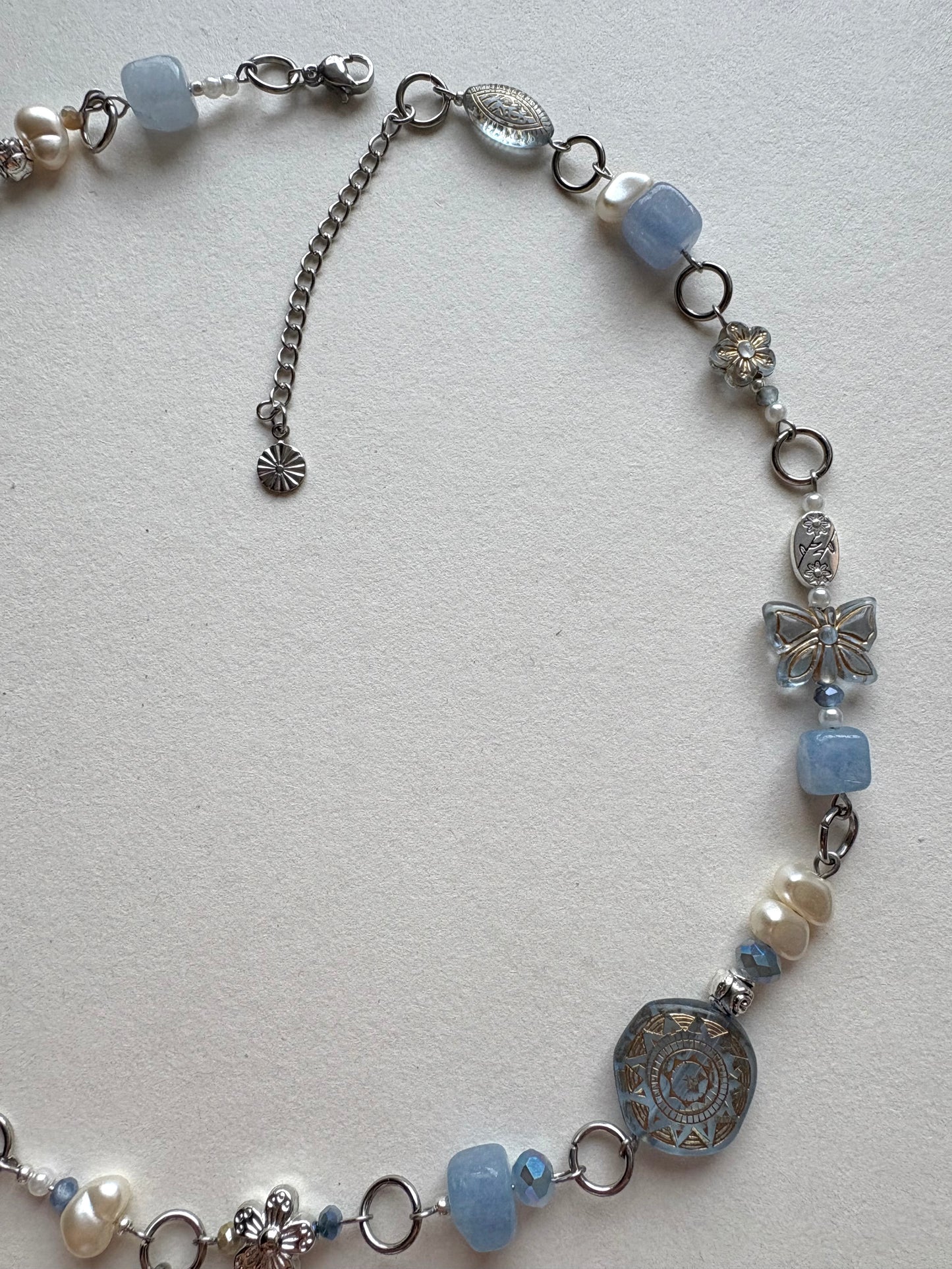 silver honeycomb necklace