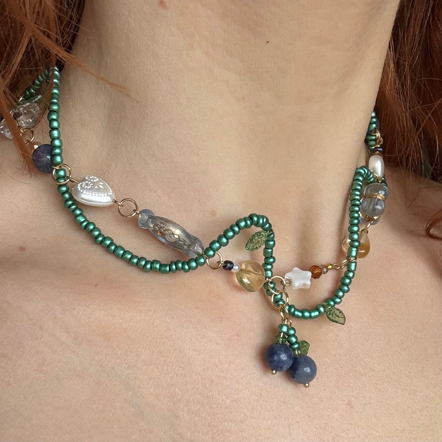 blueberry vine necklace