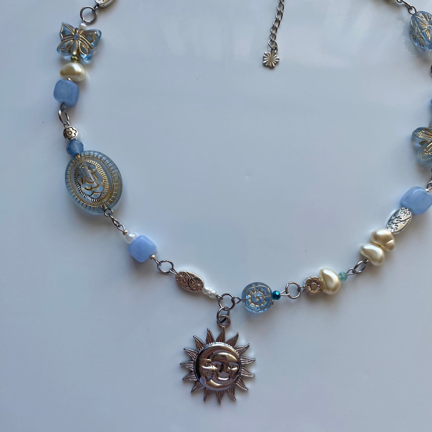 silver honeycomb necklace