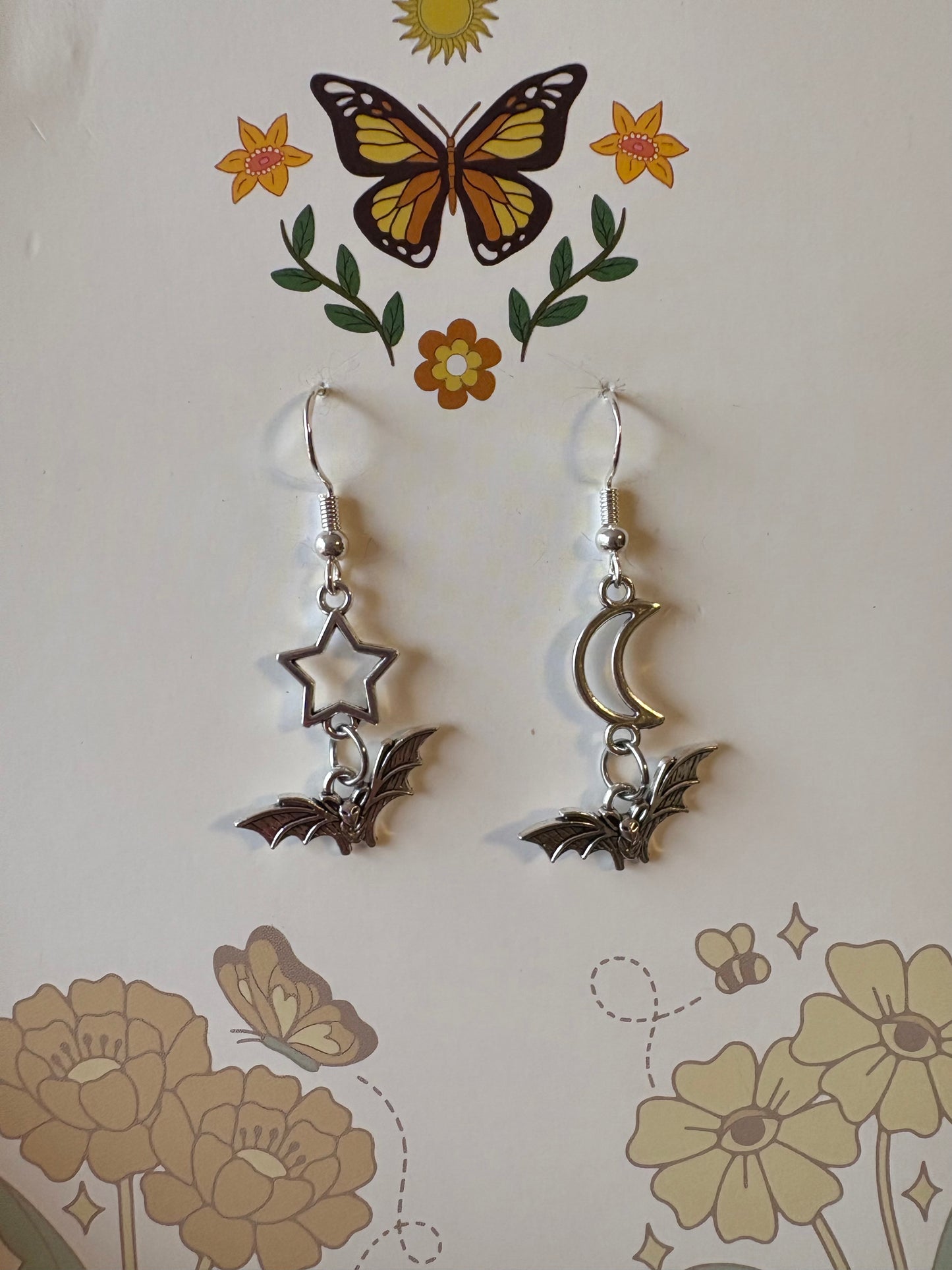 moon bat earrings