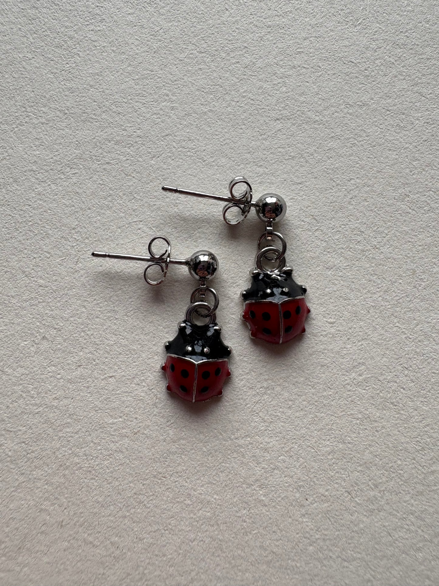 tiny ladybug earrings