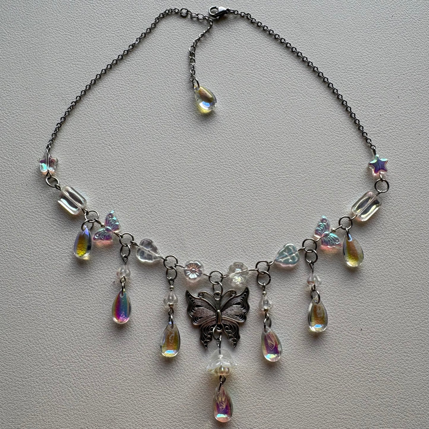 iridescent butterfly necklace