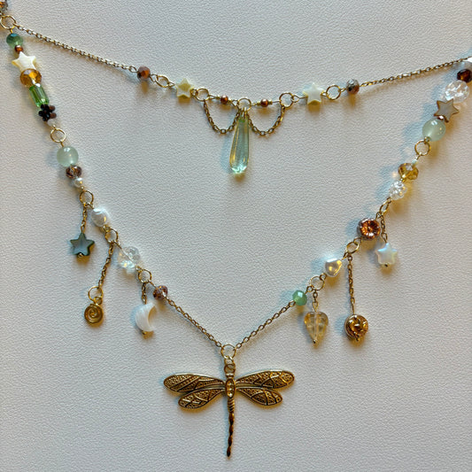 dragonfly necklace gold