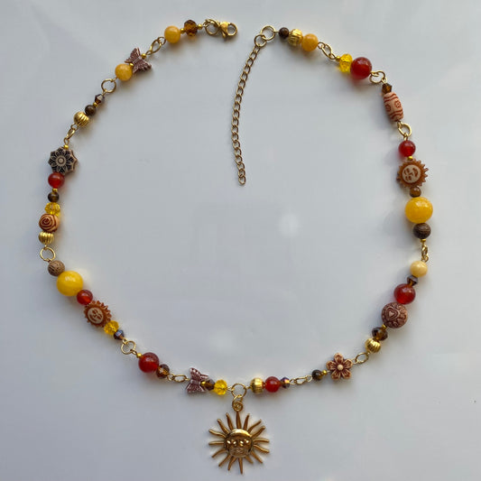 sunrise in the 70s bohemian necklace