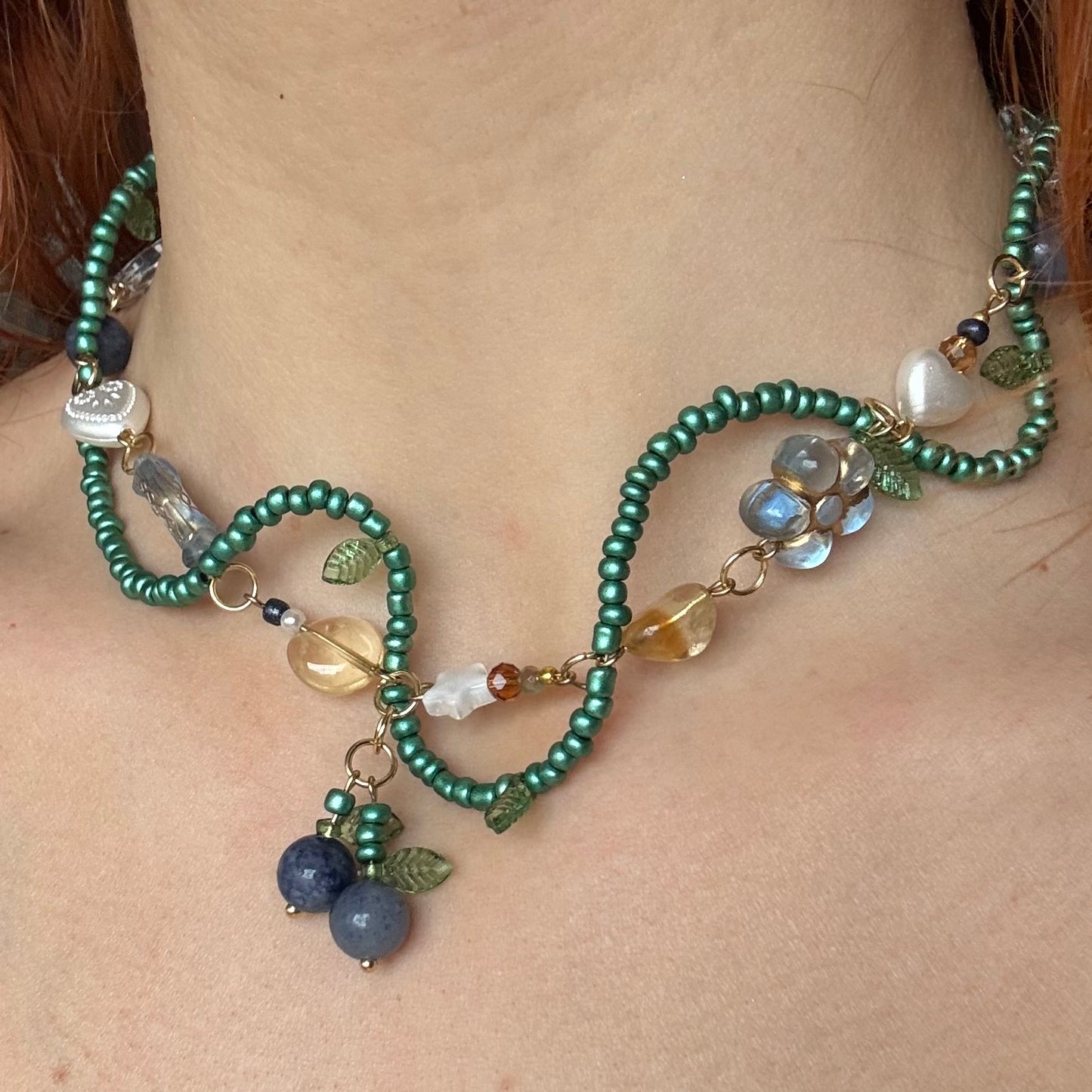 blueberry vine necklace
