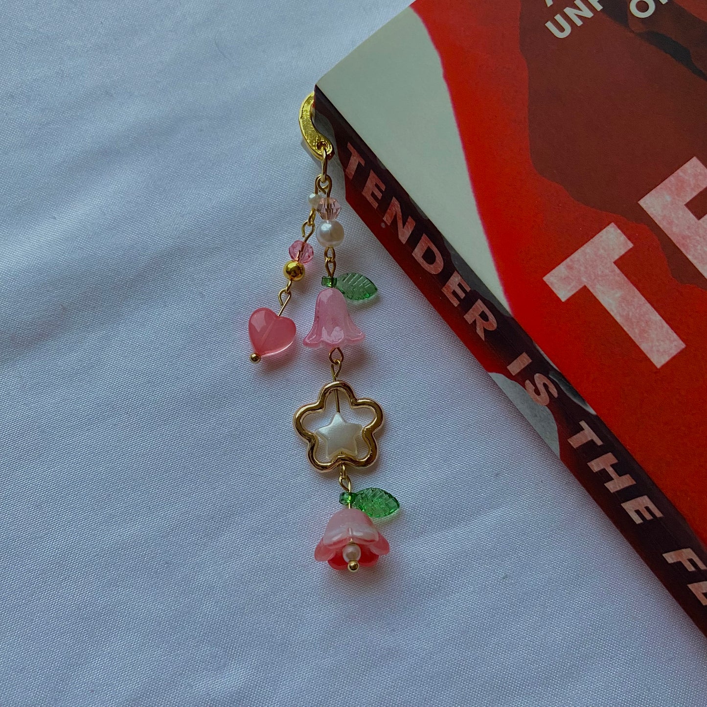 pink flower bookmark