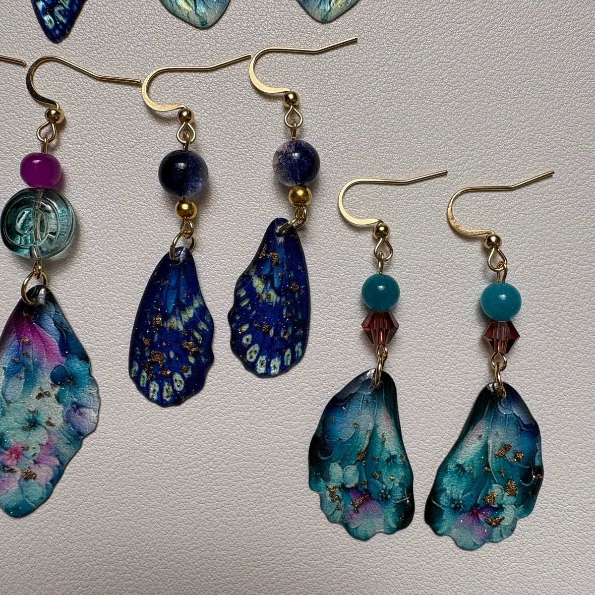 blue butterfly wing earrings