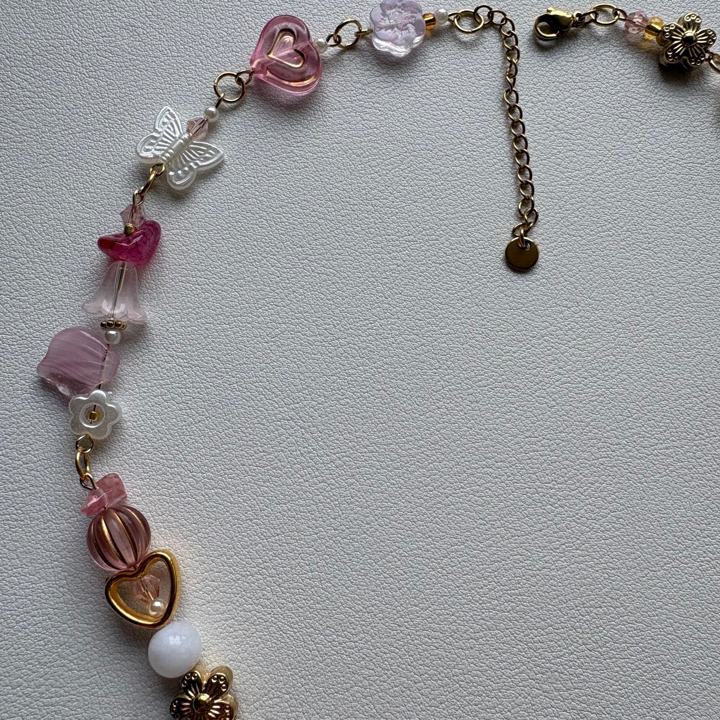 pink valentines necklace