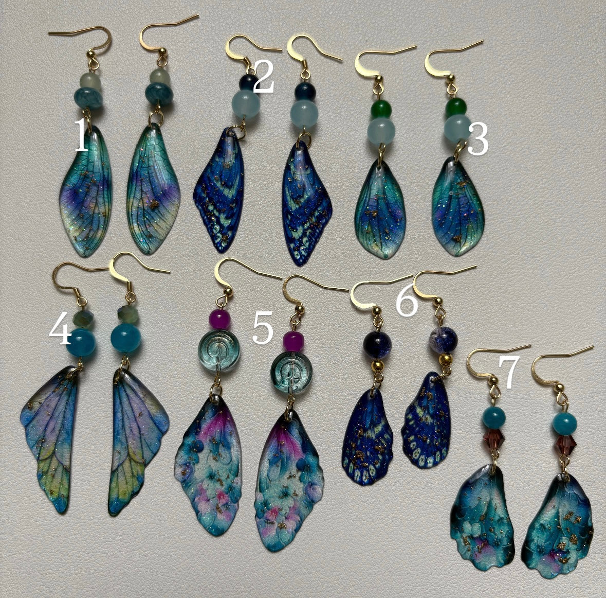 blue butterfly wing earrings