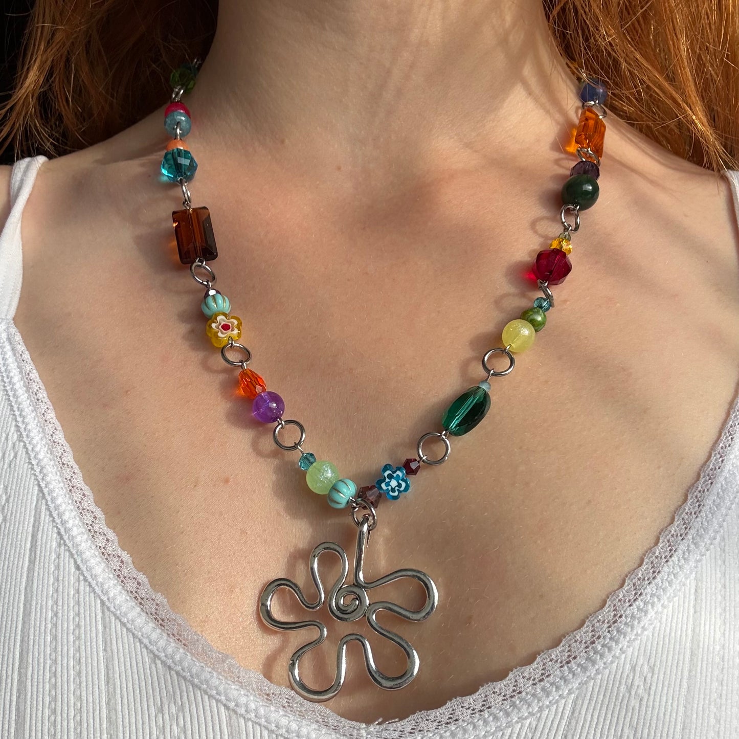 the groovy necklace- silver