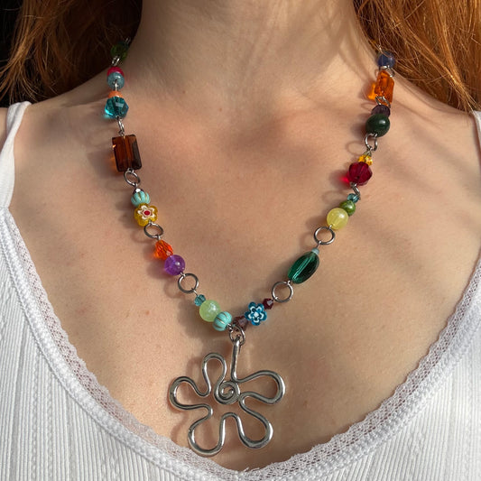 the groovy necklace- silver