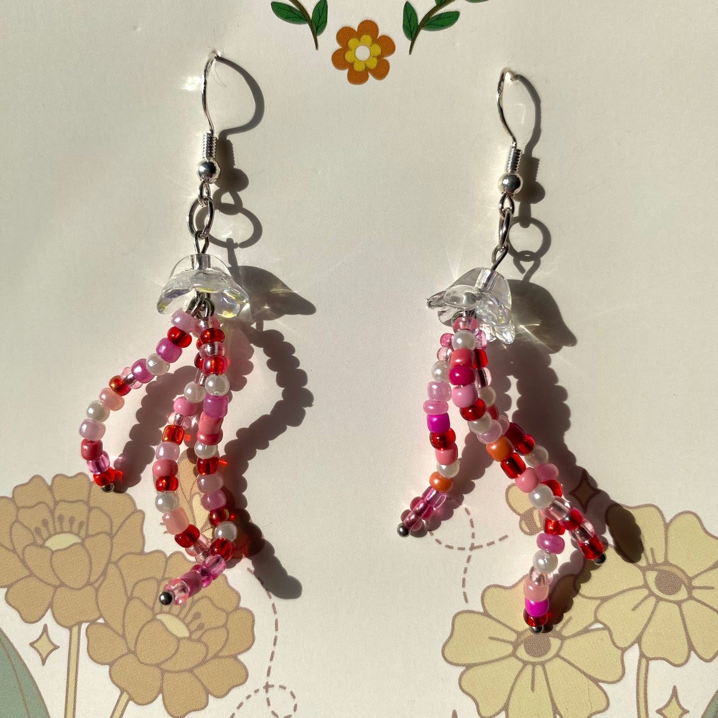 pink jellyfish earrings