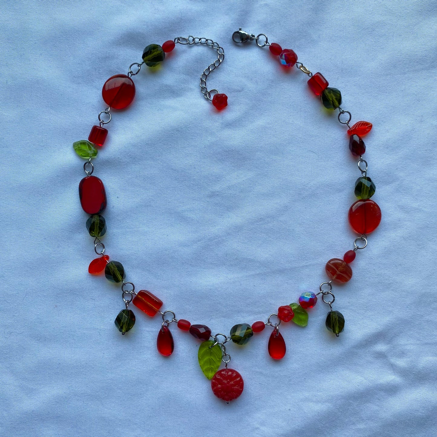 silver strawberry necklace