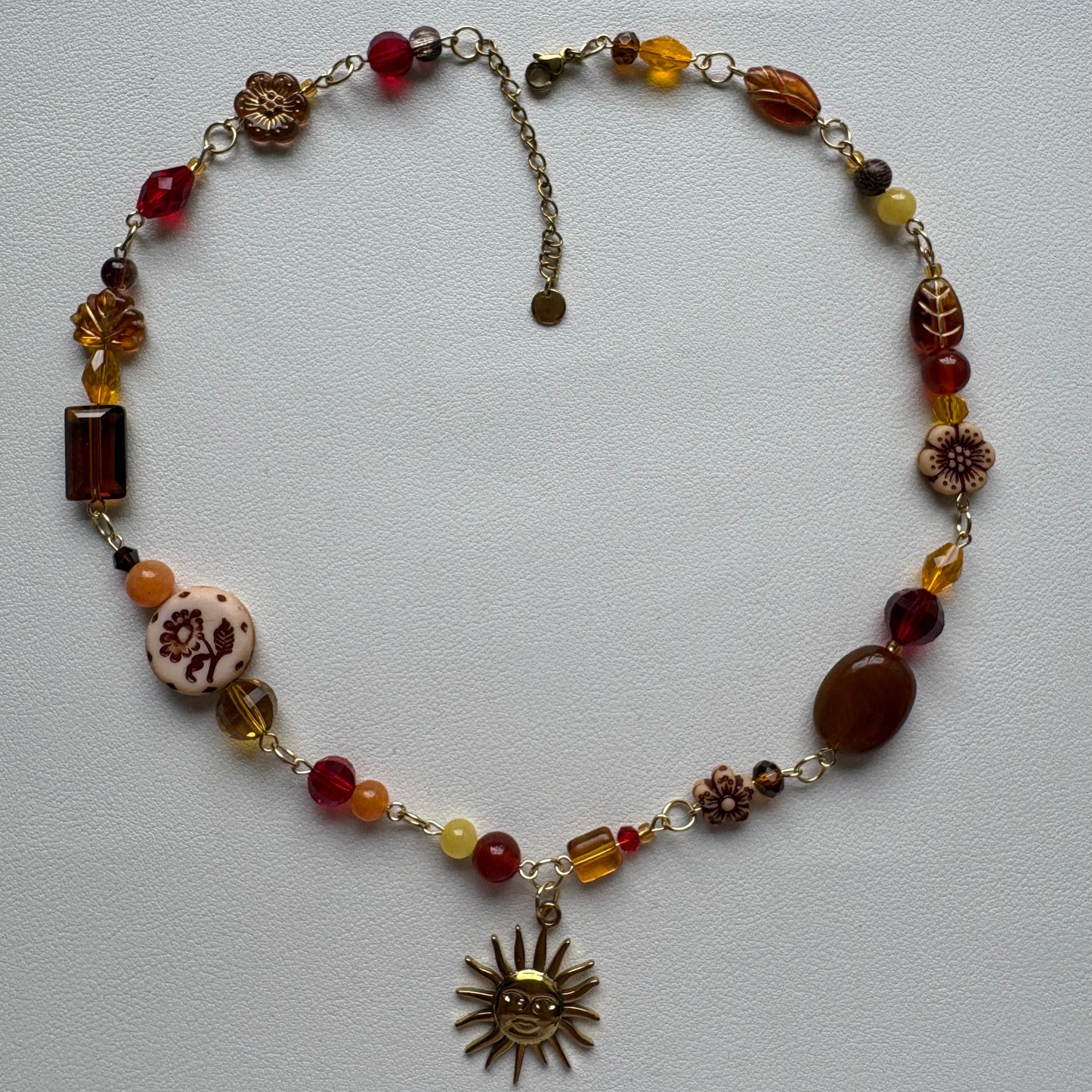 gold sunrise in the 70s bohemian necklace