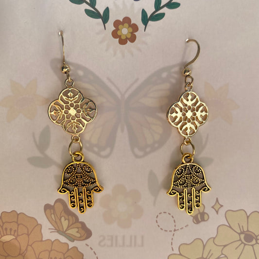 hamsa hand earrings