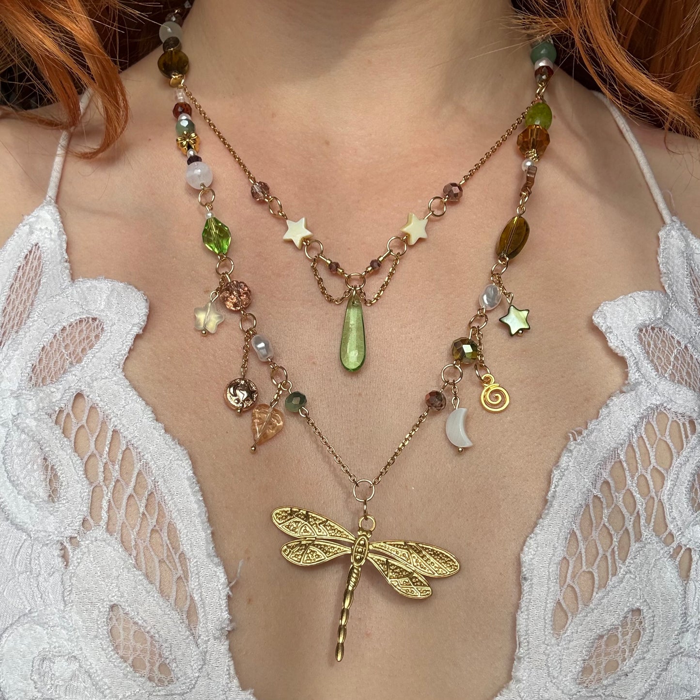 dragonfly necklace gold