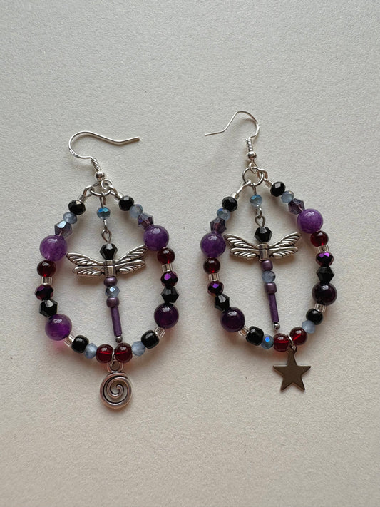 leather and lace earrings (MTO)