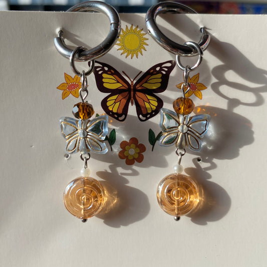 silver aurora hoops