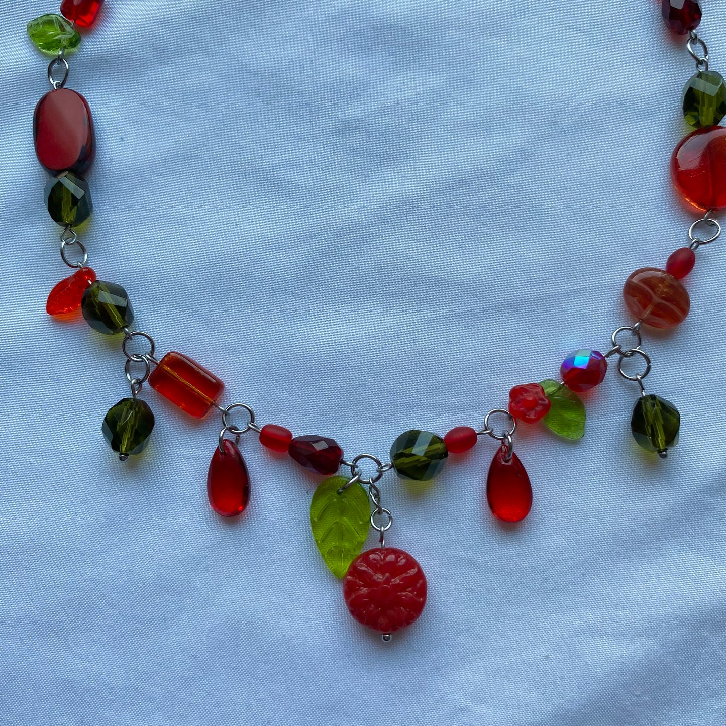 silver strawberry necklace