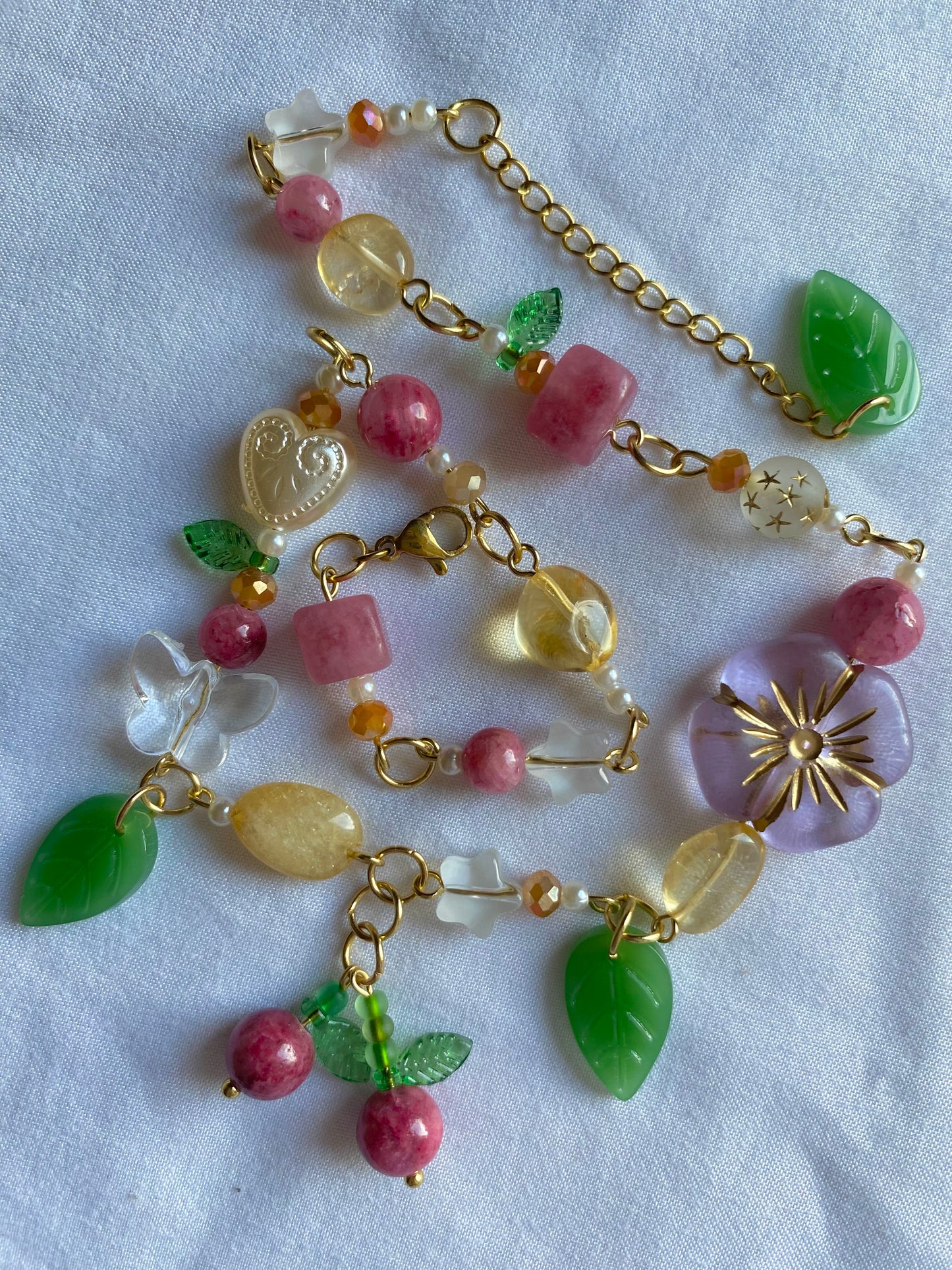 raspberry crumble necklace