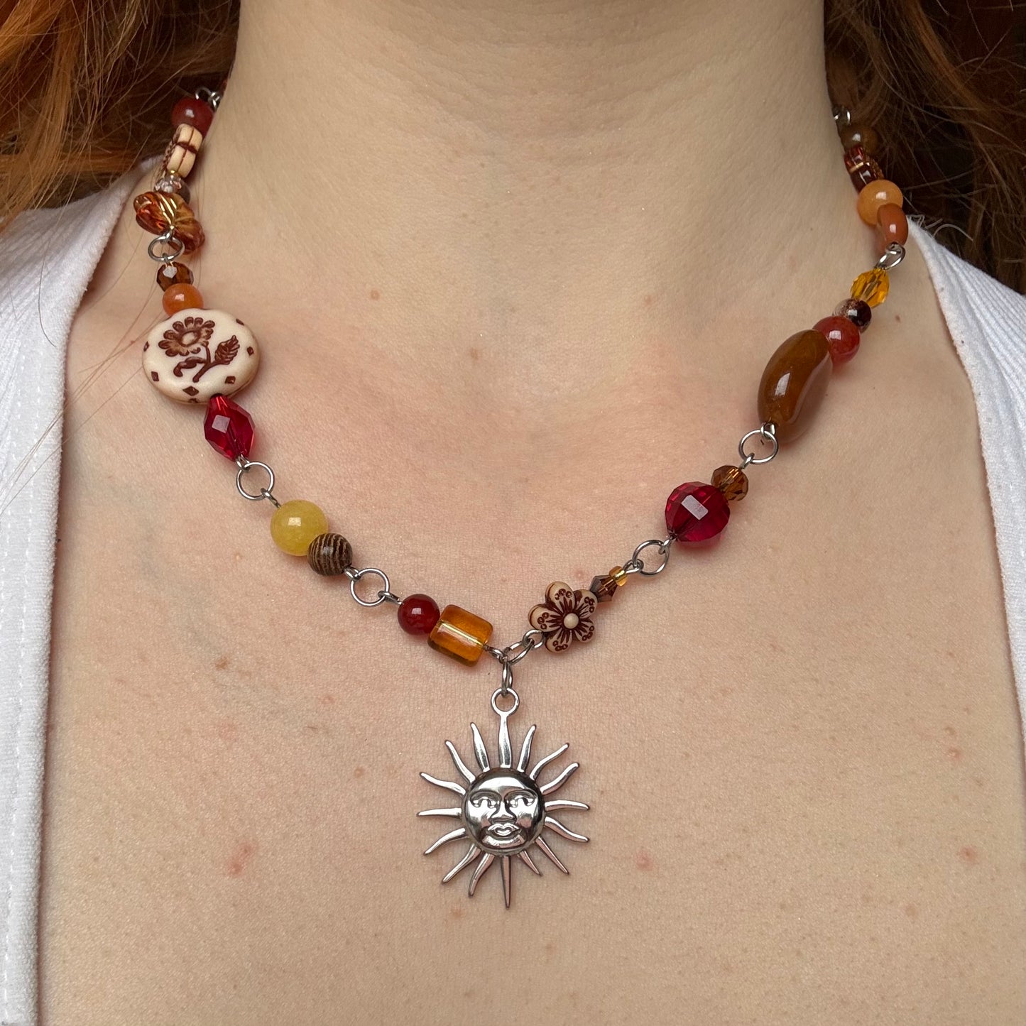 silver sunrise in the 70s necklace