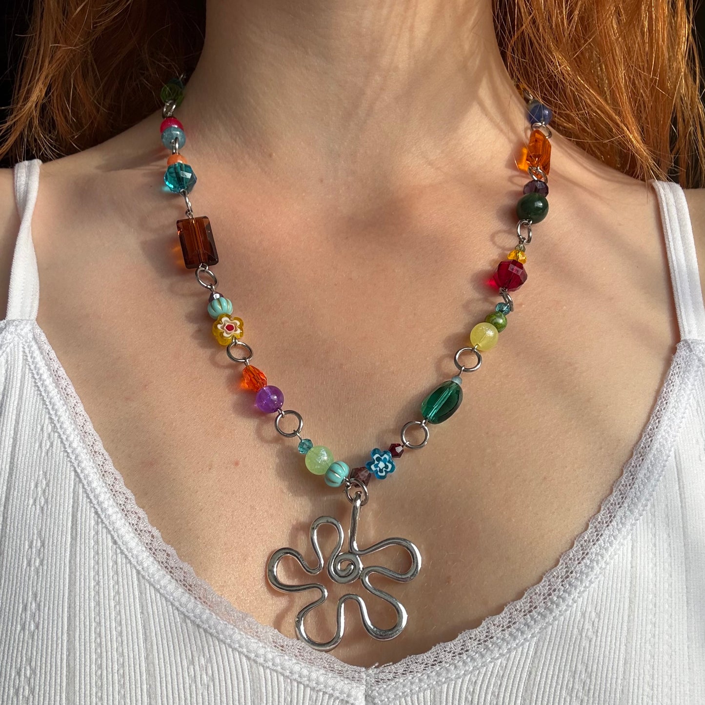 the groovy necklace- silver
