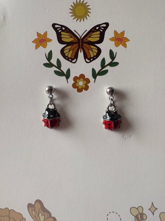 tiny ladybug earrings