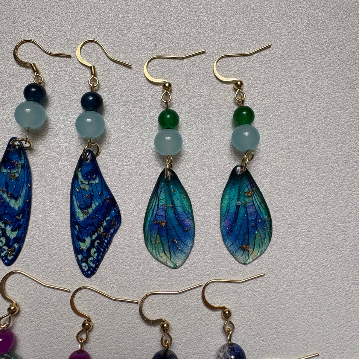 blue butterfly wing earrings