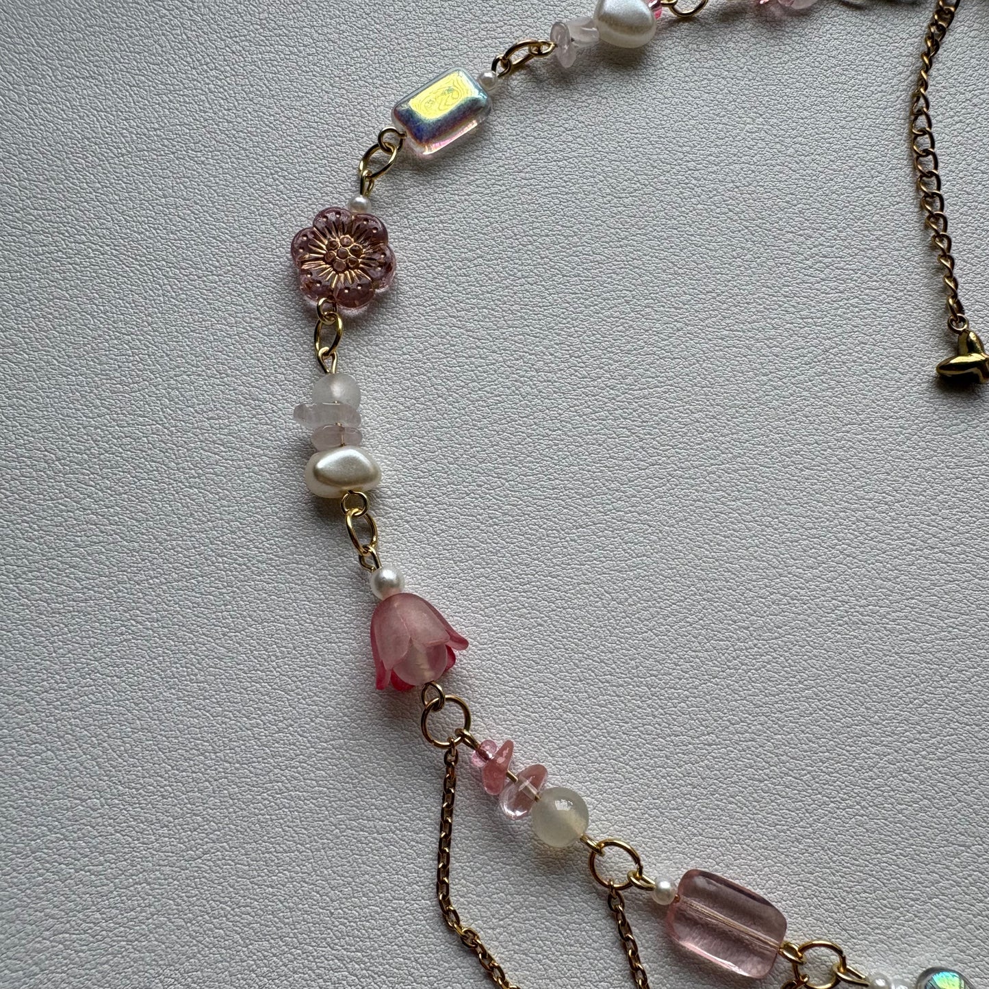 pink sunflower necklace