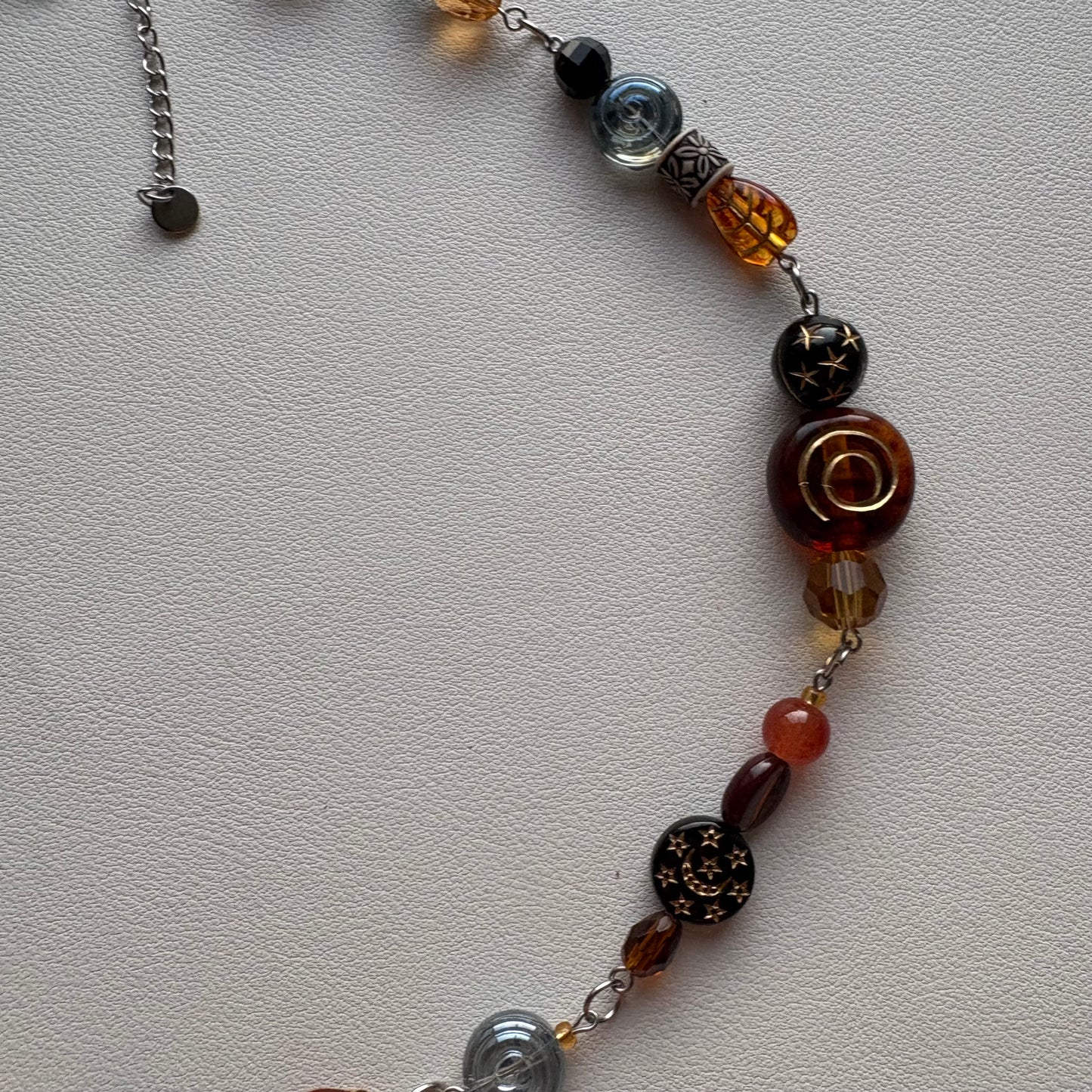 silver evening coffee necklace