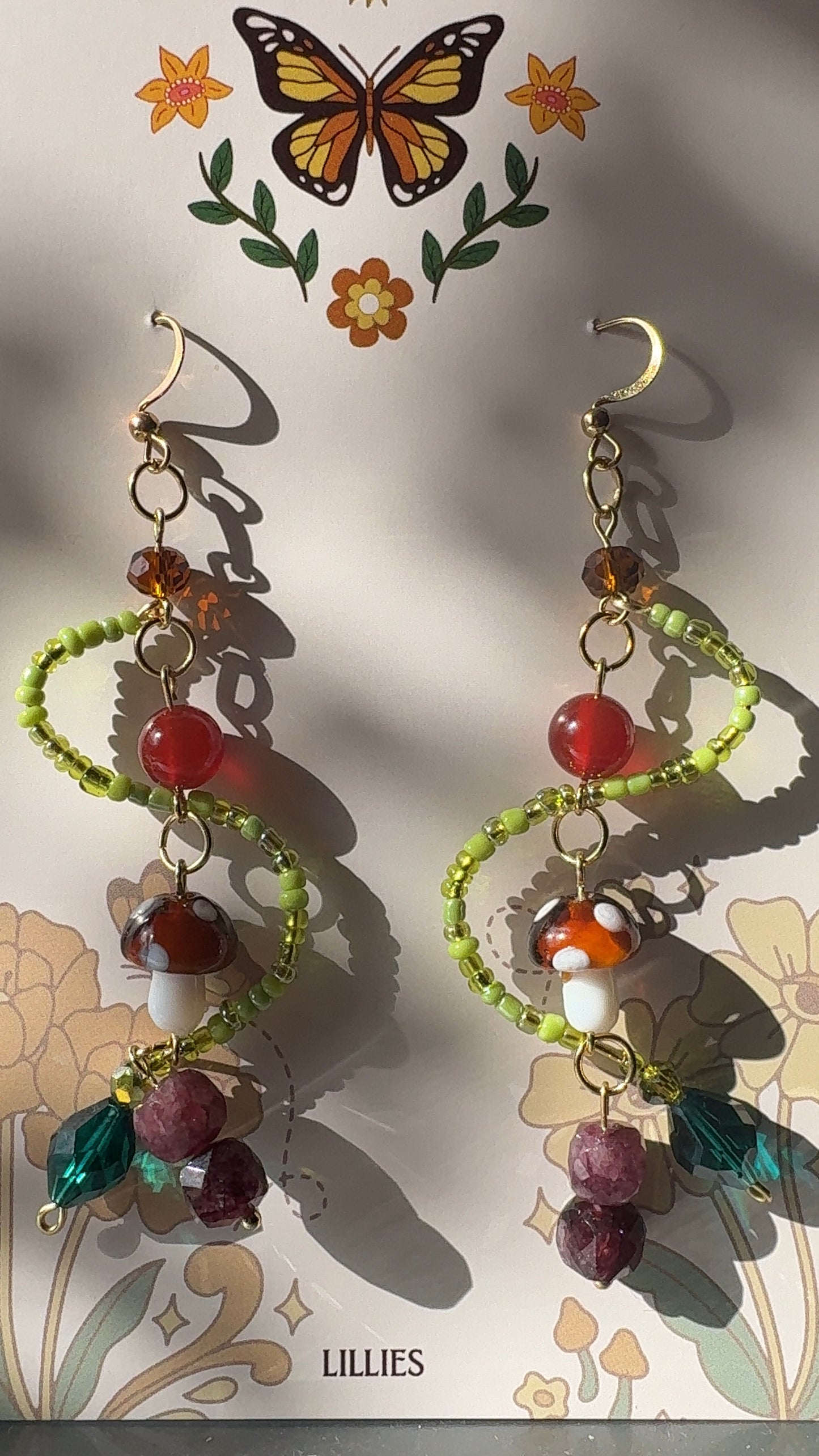 mushroom earrings