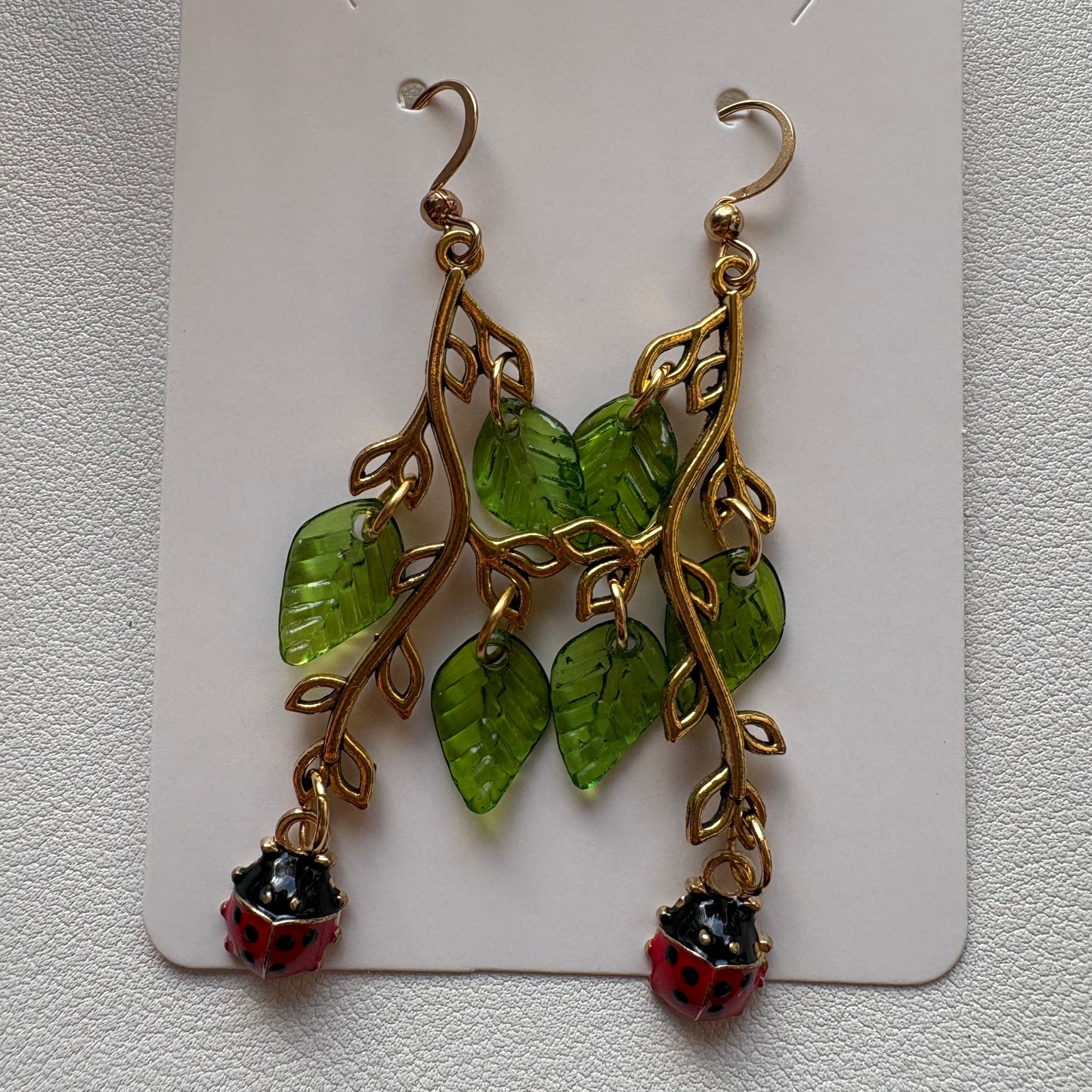 climbing ladybug earrings