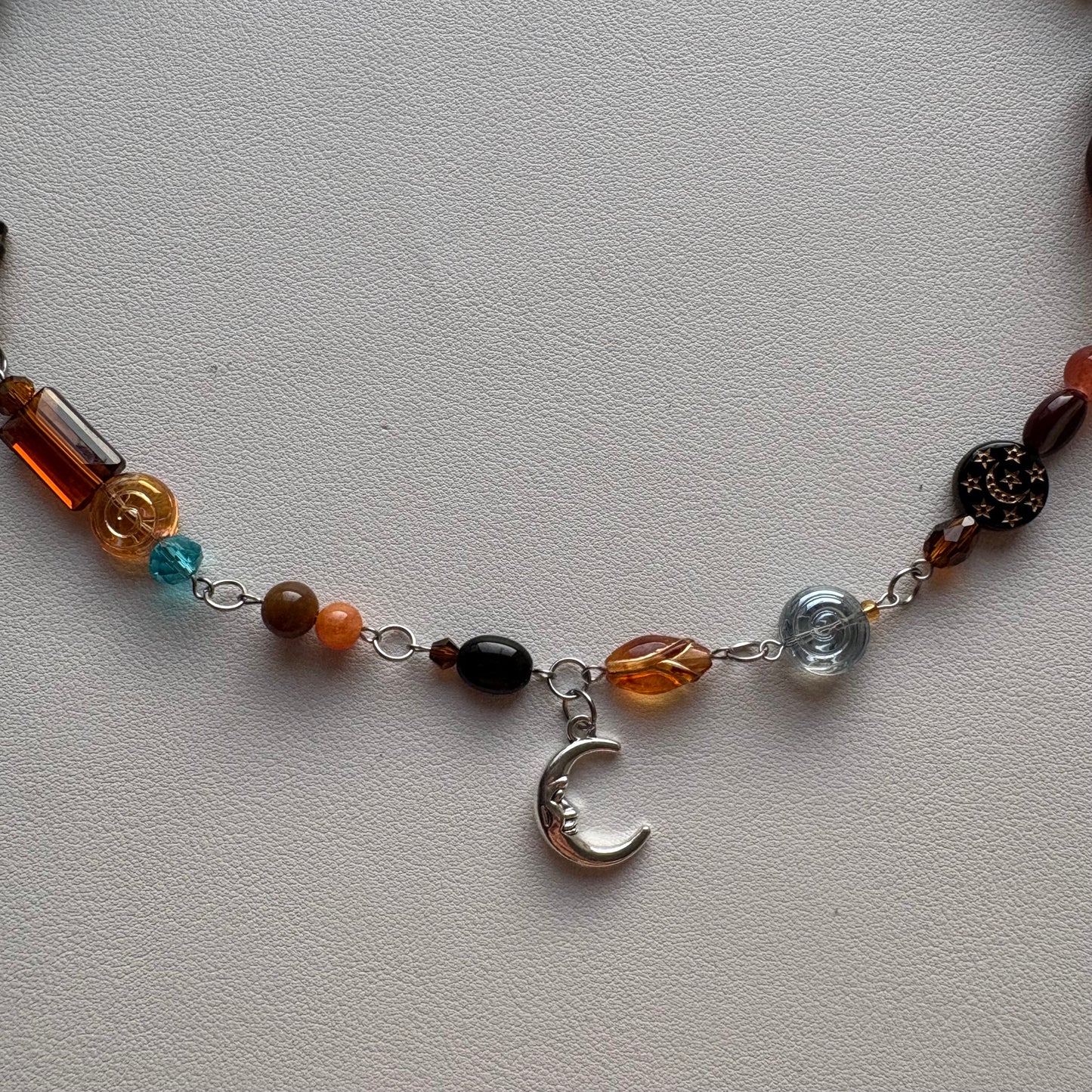silver evening coffee necklace