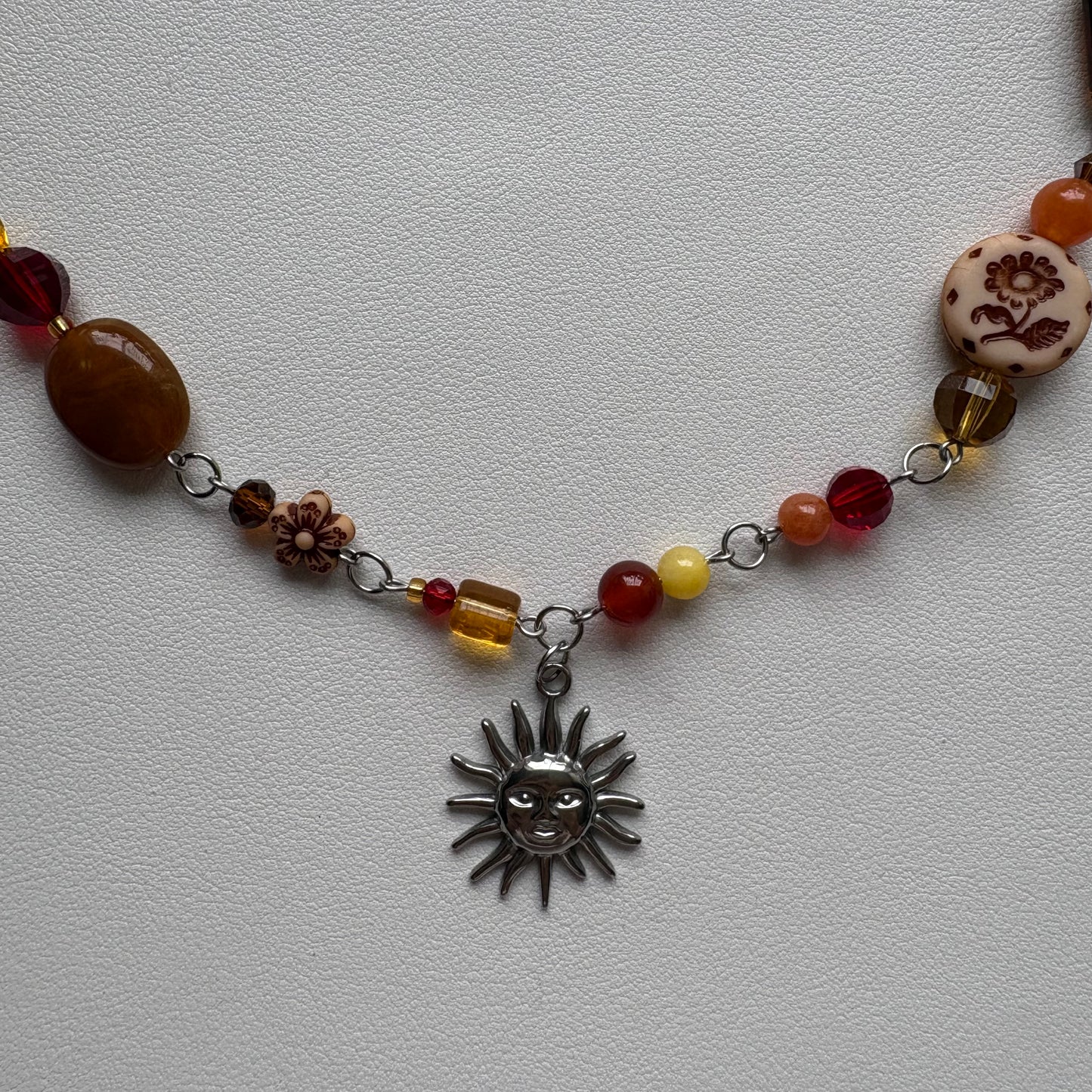 silver sunrise in the 70s necklace