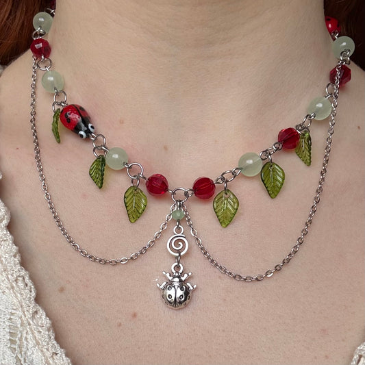 spring ladybug necklace