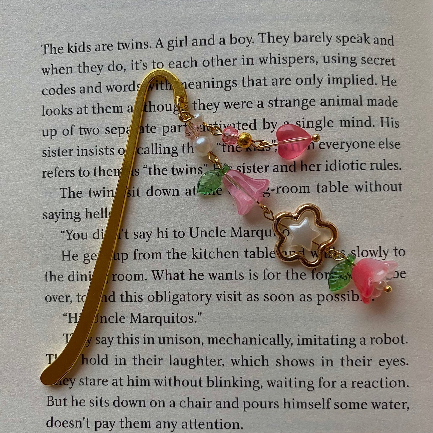 pink flower bookmark