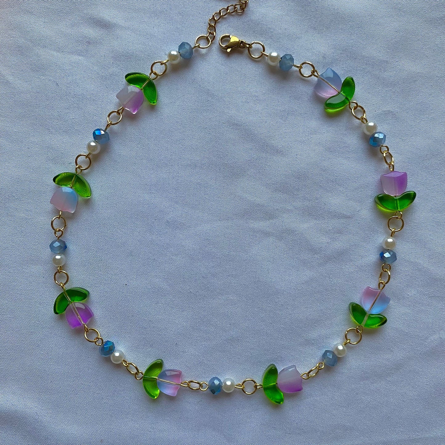 purple tulip necklace