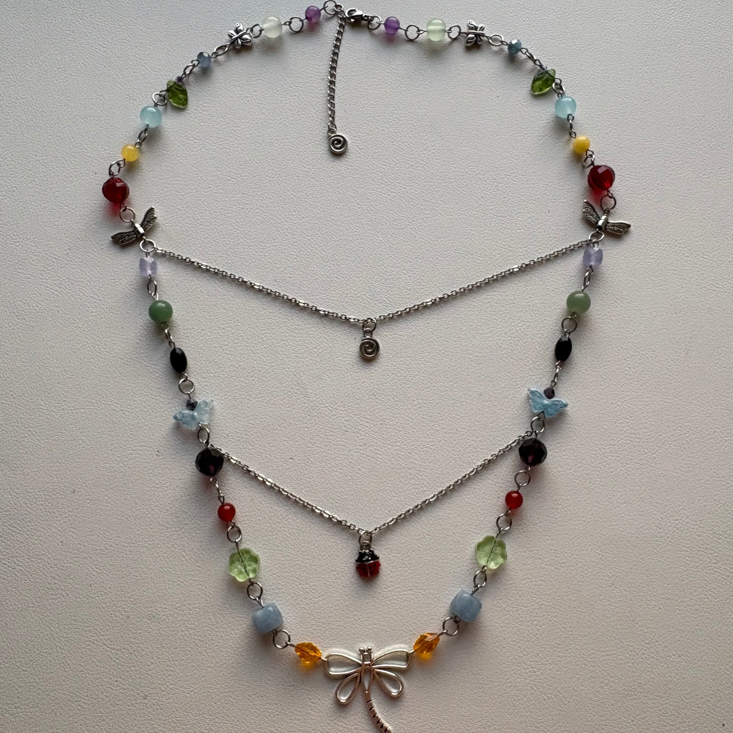 rainbow bug necklace