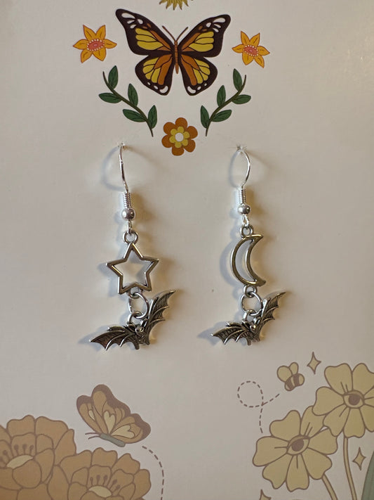 moon bat earrings