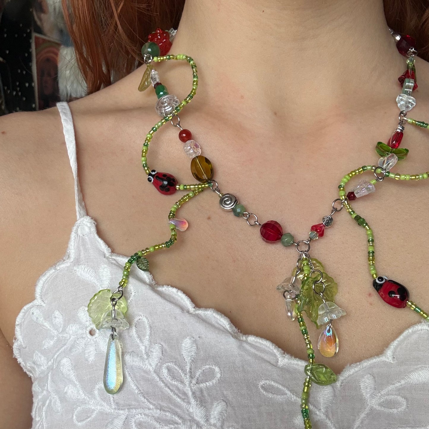 ladybug garden necklace