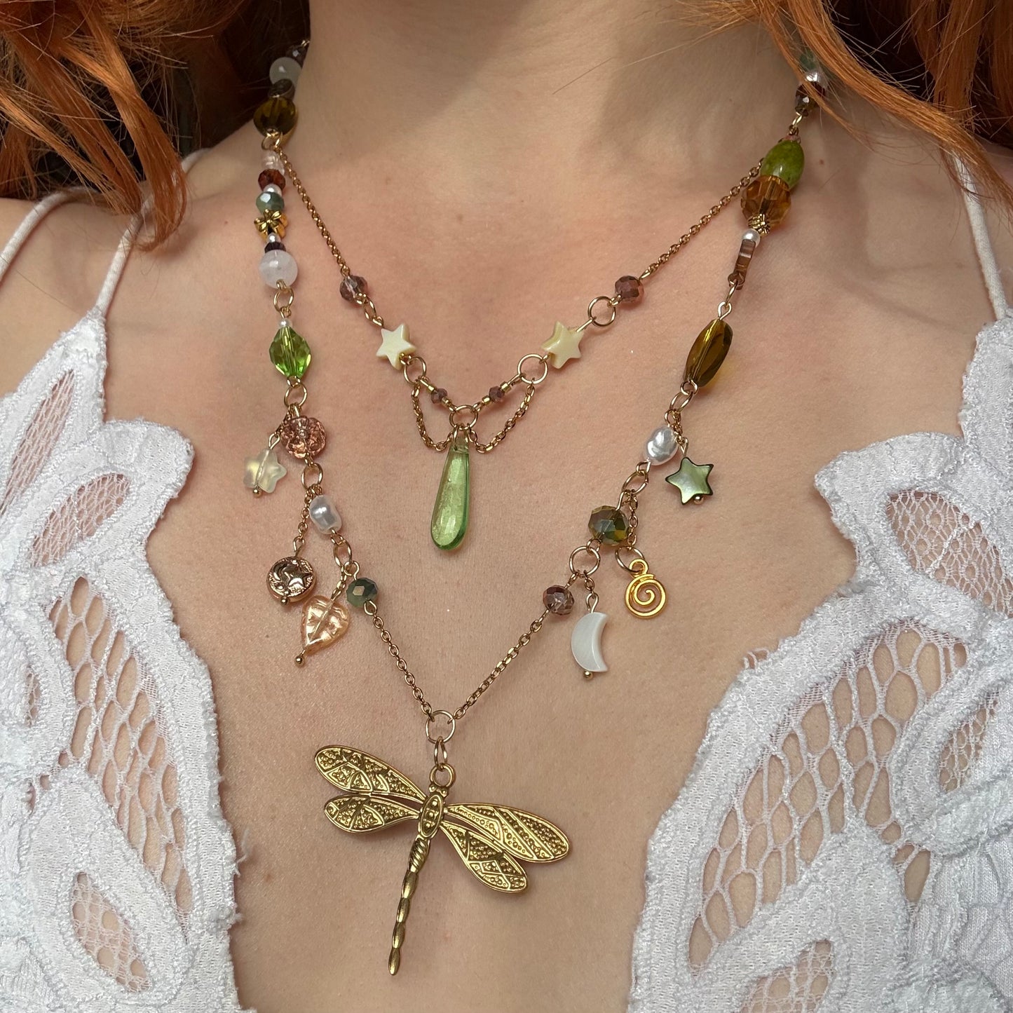 dragonfly necklace gold