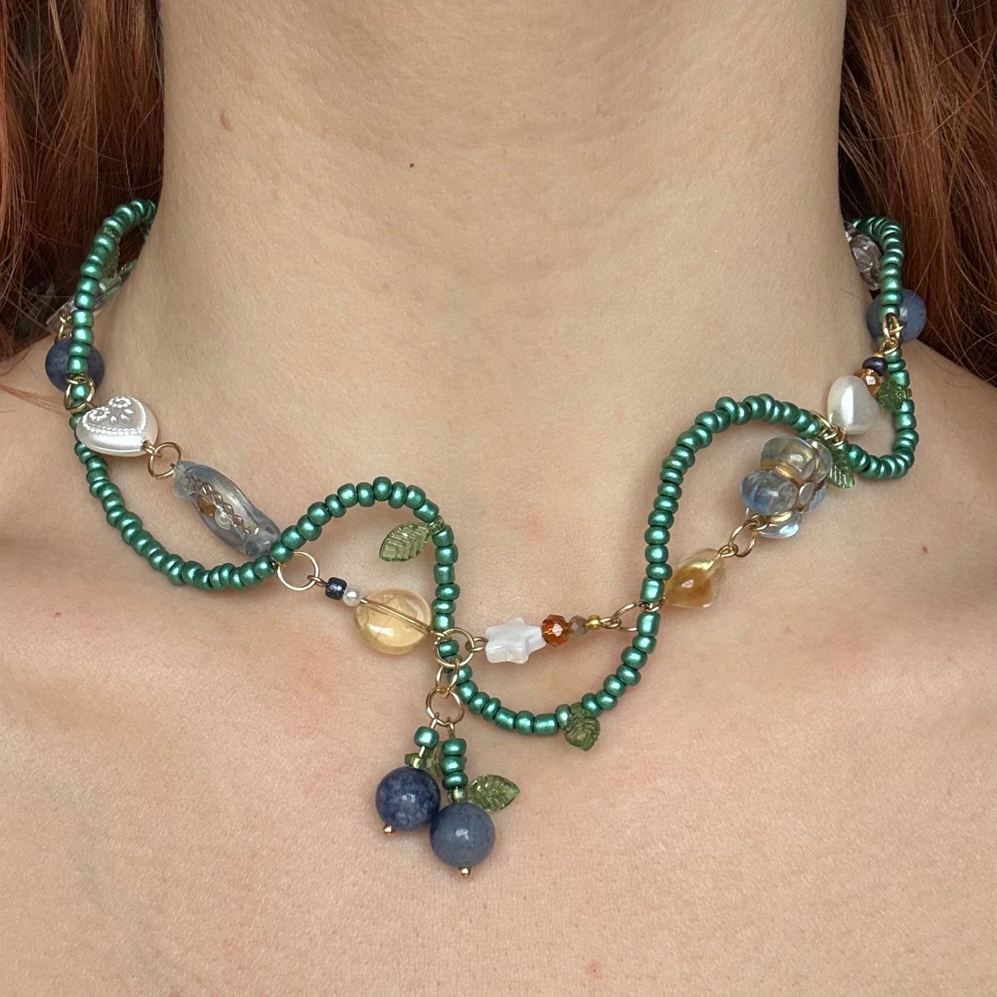 blueberry vine necklace