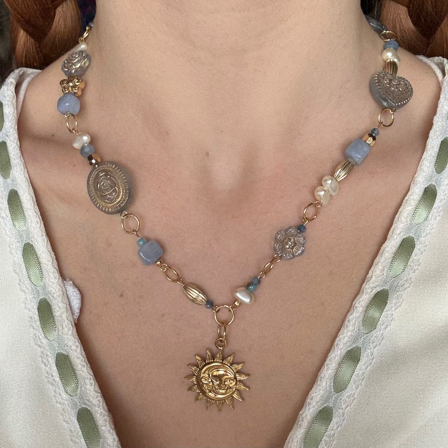 gold honeycomb necklace