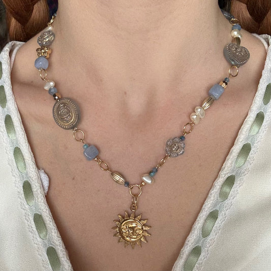 gold honeycomb necklace