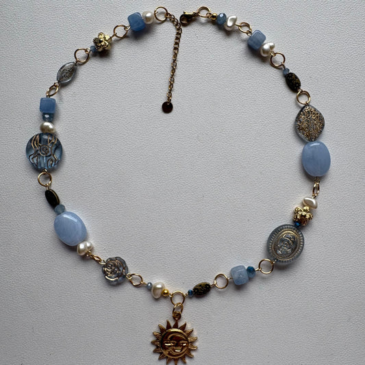 gold honeycomb necklace