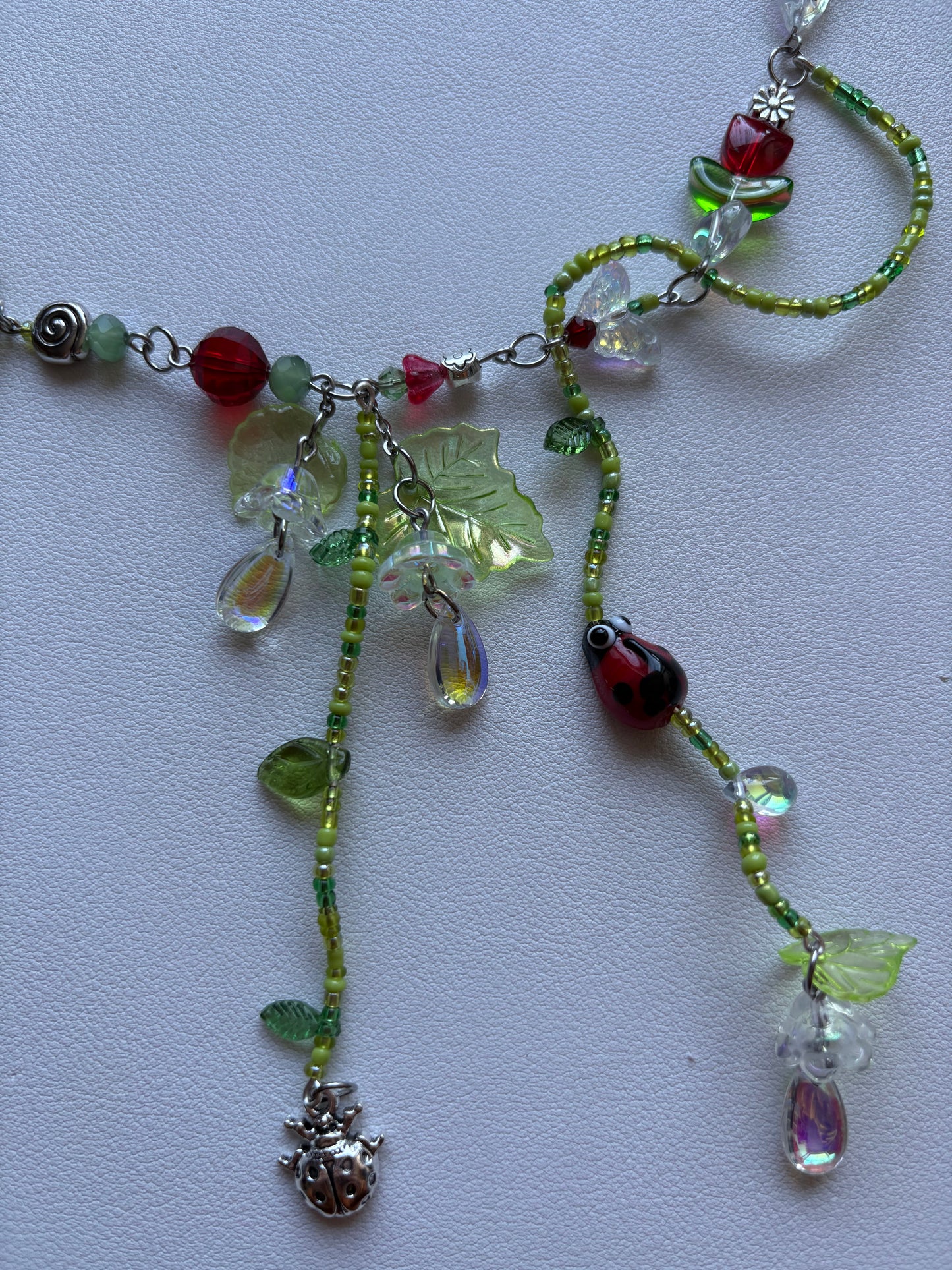 ladybug garden necklace
