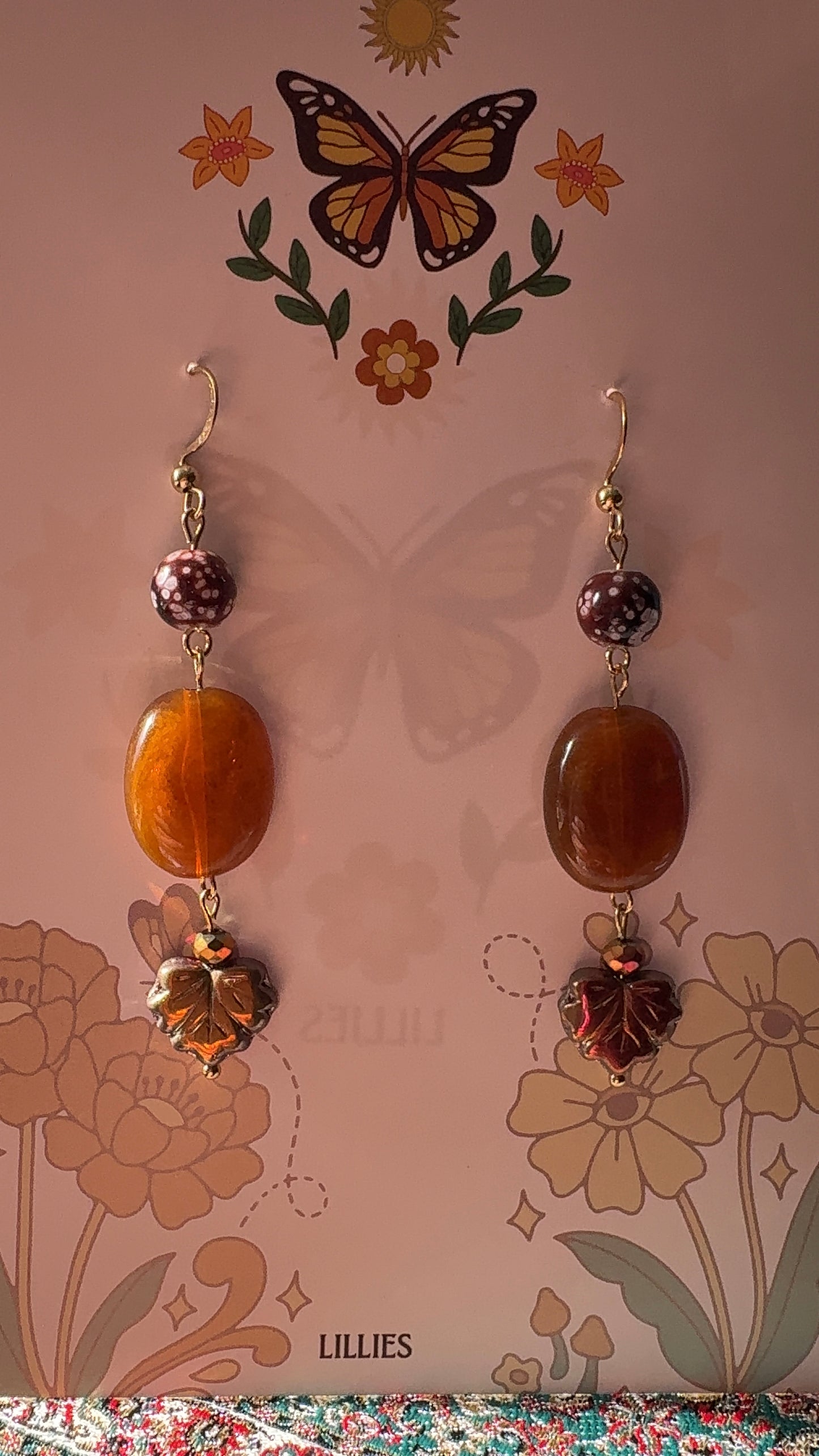 golden leaf earrings